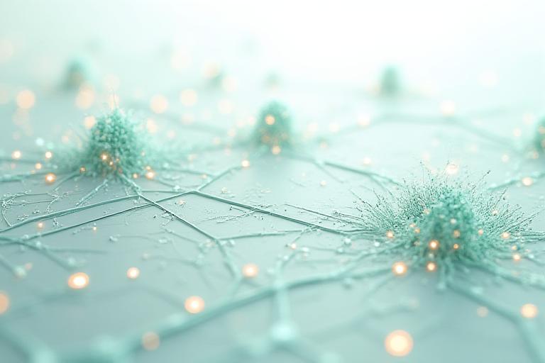 Abstract representation of data nodes and neural networks